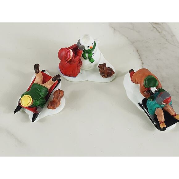 Department 56 Snow Children 2" Heritage Village Collection Porcelain Figurine x3 - Picture 9 of 14